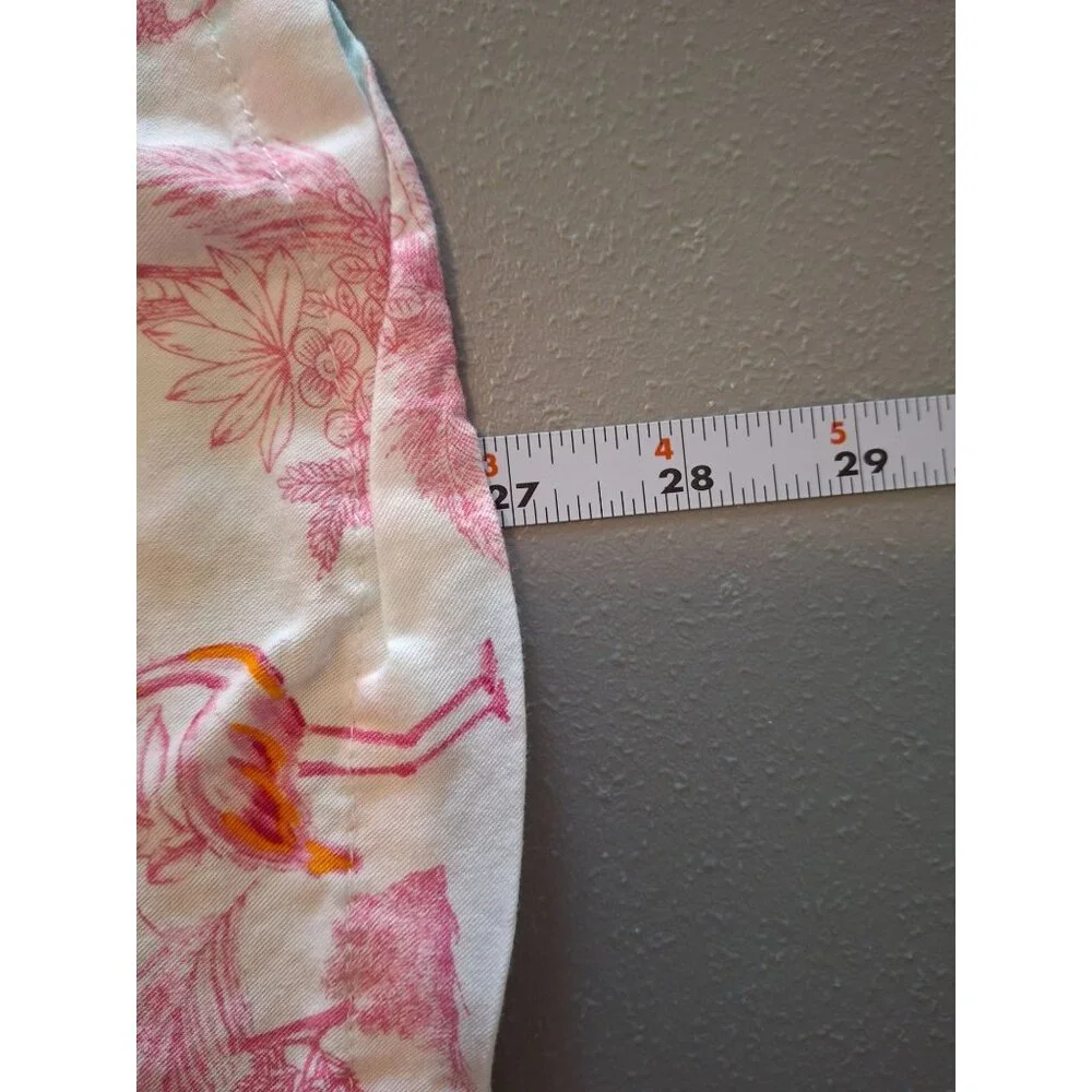 Crown & Ivy Sleeveless Ruffle Collar Blouse  Flamingo Print Womens 2XL_8